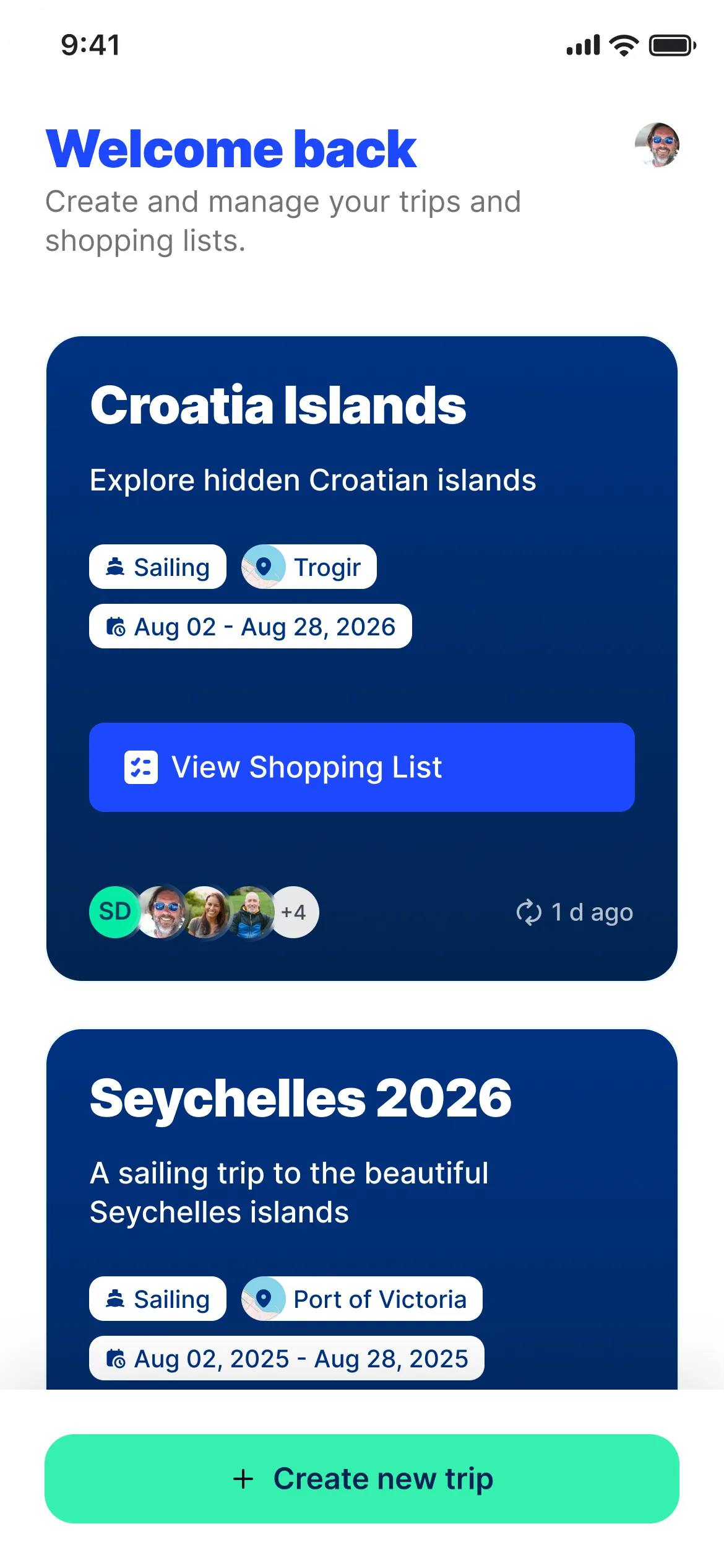 TripCart app preview